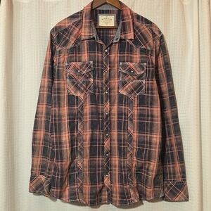 BKE Buckle Vintage 1967 Western Pearl Snap Shirt Size XXL